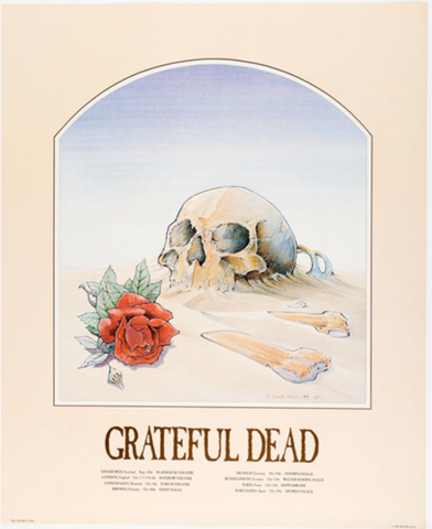Original Grateful Dead 1981 Skull in Sand Poster